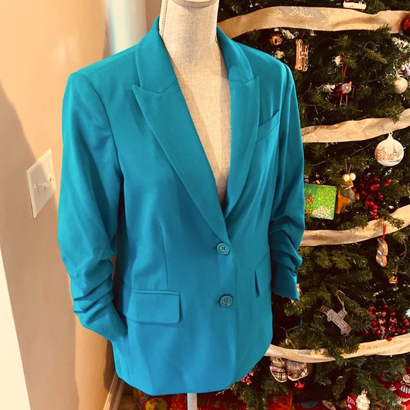 *SOLD on ♏️* MICHAEL by Michael Kors Womens Turquoise Blazer - Picture 3 of 10